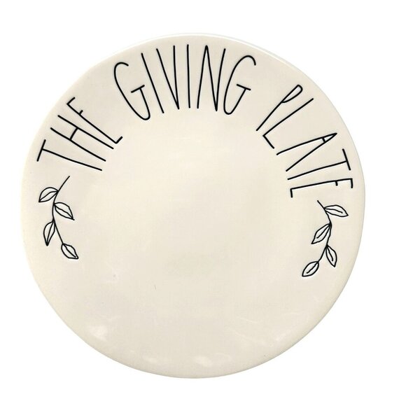 Rae Dunn Giving Plate Ceramic 11in  Fall Autumn Holiday Cookie Tray Gifting - Picture 1 of 8